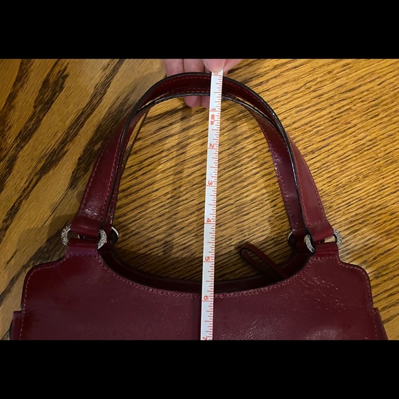 Monsac Original, Leather Handbag, Metal Feet, Red Leather, Beautiful, Dust Bag - Picture 14 of 15
